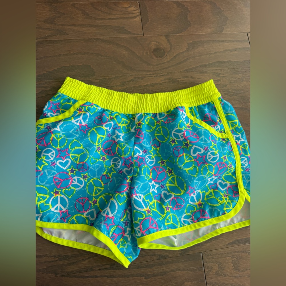 Girls athletic lot Sz Large 10/12 tank top w/bra shorts colorful summer sports - Picture 9 of 16